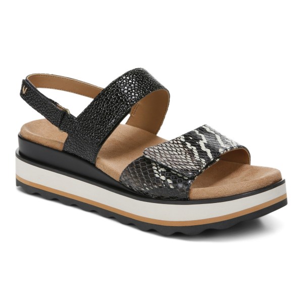Vionic Sandals Ireland - Brielle Flatform Sandal Black - Womens Shoes Discount | NKCYM-7253